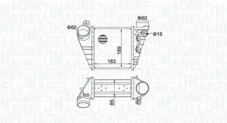 Інтеркулер Audi A3,Golf,Skoda Octavia 1.8T/1.9TDI 96- MAGNETI MARELLI 351319204830