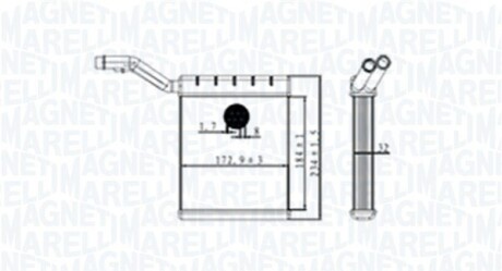 FORD радіатор опалення Galaxy,Mondeo IV,S-Max 06- MAGNETI MARELLI 350218480000 (фото 1)