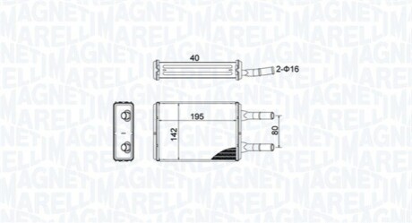 FORD радіатор опалення Transit -00 задн. MAGNETI MARELLI 350218476000