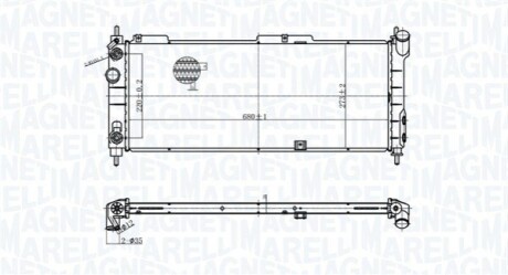 OPEL радіатор OPEL CORSA B 1,2-1,4 MAGNETI MARELLI 350213174400