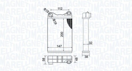 FIAT радіатор опалення Punto 99- MAGNETI MARELLI 350218456000 (фото 1)