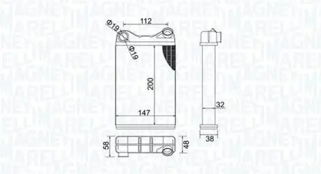 FIAT радіатор опалення Punto 99- MAGNETI MARELLI 350218456000