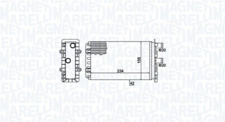 VW радіатор пічки T4 90- задн. MAGNETI MARELLI 350218475000 (фото 1)