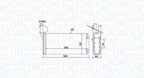 VW радіатор пічки T4 90- MAGNETI MARELLI 350218474000