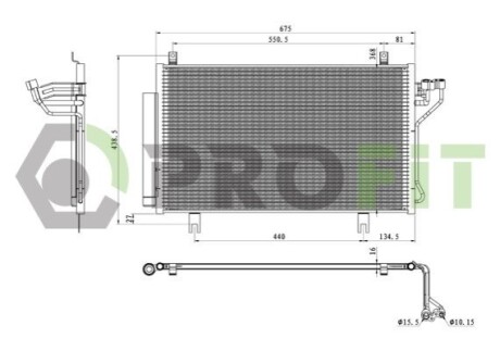 Конденсер кондиціонера PROFIT 1770-0536 (фото 1)