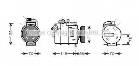 Компрессор кондиционера A4 II 19TDi 00-03 (выр-во) AVA COOLING AIAK226 (фото 1)