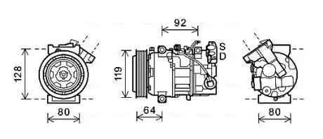 Компрессор RENAULT MEGANE 2.0i/SCENIC 1.9DCi (AVA) AVA COOLING RTAK492
