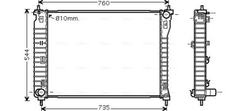 Радіатор охолодження двигуна CHEVROLET CAPTIVA (2007) 2.4 (Ava) AVA COOLING OLA2435