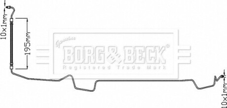 Гальмiвний шланг REAR LH BORG & BECK BBH8328