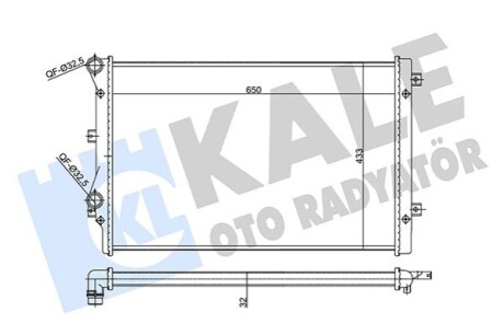 Радиатор охлаждения Superb (08-)/Passat B6 (05-)/Golf V (03-)/Golf VI (08-) 1.4T KALE OTO RADYATOR 356985