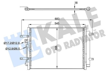 Радіатор кондиціонера Hyundai Ioniq, Kia Niro KALE OTO RADYATOR 357875 (фото 1)