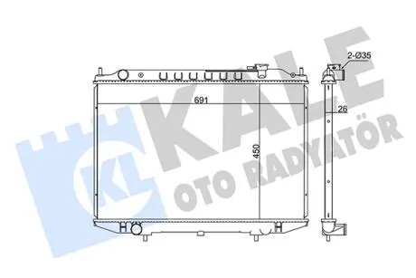 Радиатор охлаждения Nissan NP300 (08-), Pick Up (98-) 2.5D KALE OTO RAD KALE OTO RADYATOR 362900