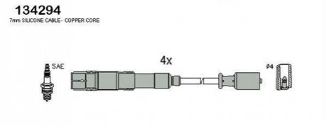 DB Комплект высоковольтных проводов W169,245 04- HITACHI (HÜCO) 134294 (фото 1)