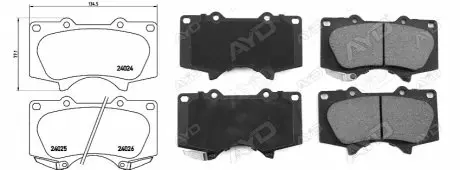 Колодки гальмівні, лев/прав, пров. TOYOTA LAND CRUISER 120 APLUS 71396AAP