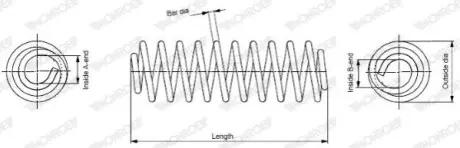 Пружина ходової частини Ford Fiesta VI 1.0-1.4/1.4-1.6TDCi 08- MONROE SP3788
