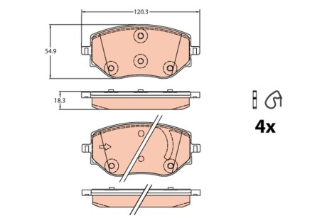 Гальмiвнi колодки дисковi Renault Clio V/Nissan Micra V 18- TRW GDB2324 (фото 1)