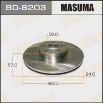 Диск гальмівний передній FORESTER IMPREZA 01-(Кратно 2 шт) MASUMA BD8203 (фото 1)