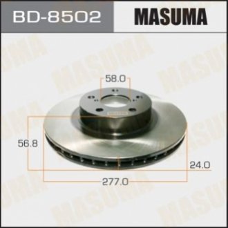 Диск гальмівний передній FORESTER/ S11 (Кратно 2 шт) MASUMA BD8502 (фото 1)