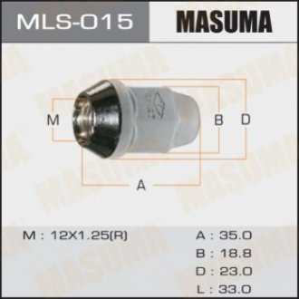 Гайка колеса 12x1.25 / під ключ = 19мм MASUMA MLS015 (фото 1)