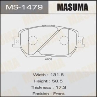 Колодка тормозная передняя MASUMA MS1479 (фото 1)