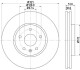 (R17")Гальмівний диск передній Ø 321mm Opel Insignia 08- HELLA 8DD 355 129-091 (фото 1)