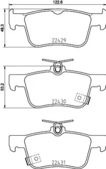 Гальмівнi колодки дисковi зад. Honda Civic 17- HELLA 8DB 355 025-251