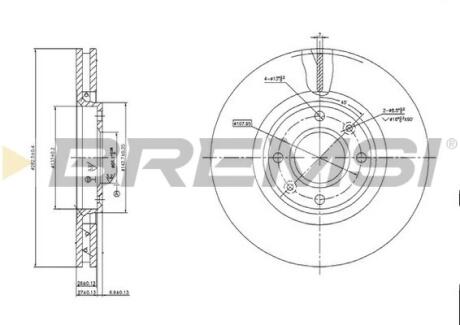 Тормозной диск перед. Berlingo/Partner 08- (283x26) BREMSI CD7152V