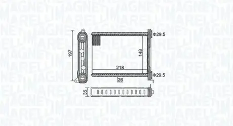 RENAULT радіатор опалення Fluence,Grand Scenic III,Megane III,Trafic III,Opel Vivaro B,Fiat,Nissan NV300 14- MAGNETI MARELLI 350218464000
