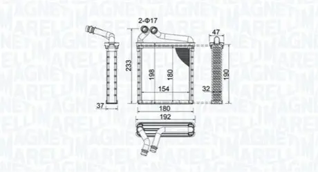 VW радіатор опалення Golf V,VI,Passat,Tiguan,Skoda Octavia II,SuperB II MAGNETI MARELLI BR442