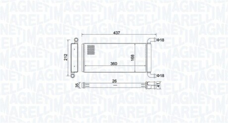 DB радіатор опалення Sprinter 06-,VW Crafter 06- MAGNETI MARELLI 350218451000