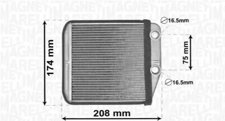 FIAT радіатор обігрівача Ducato 2,0-3,0D 11- MAGNETI MARELLI BR444