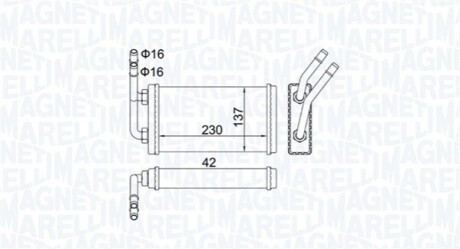 FORD радіатор опалення Transit 94- MAGNETI MARELLI 350218406000 (фото 1)