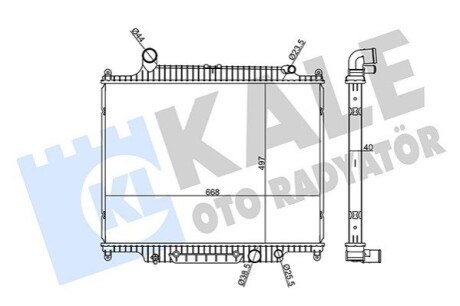 KALE LAND ROVER Радиатор охлаждения двигателя (497*668*40) RANGE ROVER 3.6 06-12, RANGE ROVER SPORT 3.6 06-13 KALE OTO RADYATOR 360170