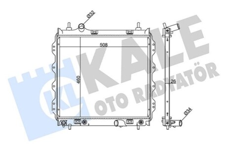 KALE CHRYSLER Радиатор охлаждения PT Cruiser 1.6/2.4 00- KALE OTO RADYATOR 351850