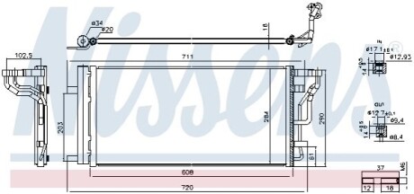 Радиатор кондиционера NISSENS 941289