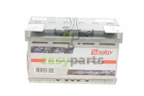 Акумуляторна батарея 80Ah/800A (315x175x190/+R/B13) (Start-Stop EFB) Solgy 406036