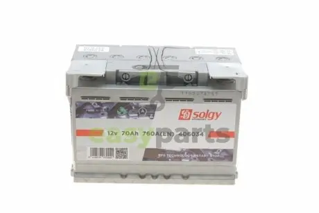 Акумуляторна батарея 70Ah/760A (278x175x190/+R/B13) (Start-Stop EFB) Solgy 406034