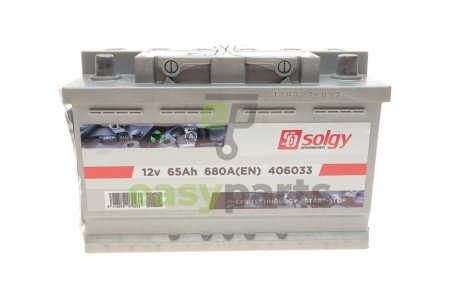 Акумуляторна батарея 65Ah/680A (278x175x175/+R/B13) (Start-Stop EFB) Solgy 406033