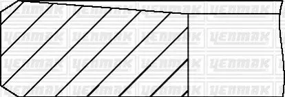 Комплект поршневих кілець OPEL Movano 2.2DTI 00-, RENAULT Master, Laguna 2,2dCi (87,00/STD) (3,0/1,75/2,5) Yenmak 91-09170-000
