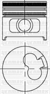 Поршень з кільцями і пальцем (размір отв. 82.50/STD) OPEL Astra F/G, Vectra A (1,7D/DR, X1,7DTL) Yenmak 31-03799-000