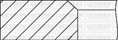 FORD Комплект поршневих кілець (86,26/ +0,25) (2//2/2) Transit 2.2TDC, CITROEN Jumper 2.2HDi 06- Yenmak 91-09425-025 (фото 1)