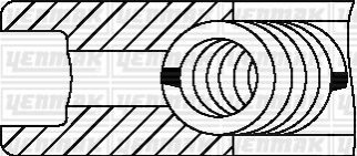 Комплект поршневих кілець (84,25/+0.25) (3,0/2,0/3,0) BMW E38/E39/E46/E53 2.0-3.0d Yenmak 91-09606-025 (фото 1)