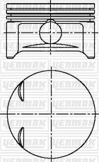 Поршень с кольцами і пальцем OPEL Astra G 1.2 (размер отв. 73 / +0.5) (X 1.2 XE) Yenmak 31-04213-050