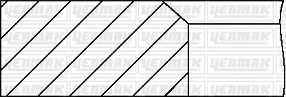 Комплект поршневих кілець FORD FIESTA 1.25 (71.91/STD) (1.2/1.5/2.5) Yenmak 91-09432-000