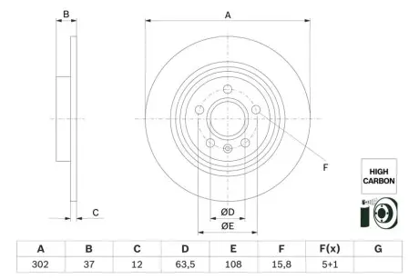 Фото диск гальмівний зад. VOLVO XC40 -21 BOSCH 0986479G98 Диск гальмівний зад. VOLVO XC40 -21 BOSCH 0986479G98