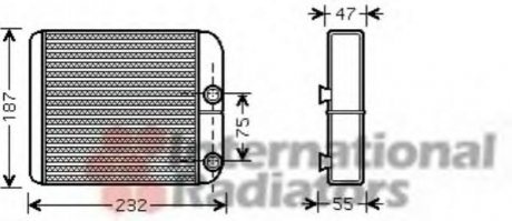 Радиатор обогревателя MITSUBISHI L200/GALANT5 ALL 96-03 (выр-во) Van Wezel 32006186
