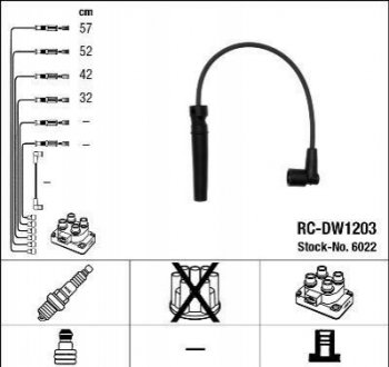 (RC-DW1203) - Комплект проводів запалювання NGK 6022 (фото 1)