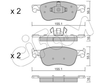 FORD Колодки гальмівні передні FIESTA VII (HJ, HF) 1.0 EcoBoost 17- CIFAM 822-1142-0