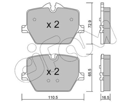 Колодки гальмівні задні 2 (G42, G87), G20, G80, G28, G21, G81, G22 CIFAM 822-1266-0