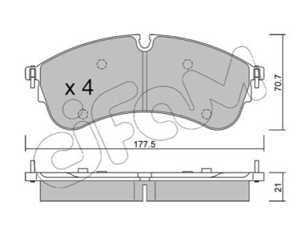 VW гальмівні колодки передні CRAFTER 2.0 TDI RWD 16-, MAN CIFAM 822-1174-0